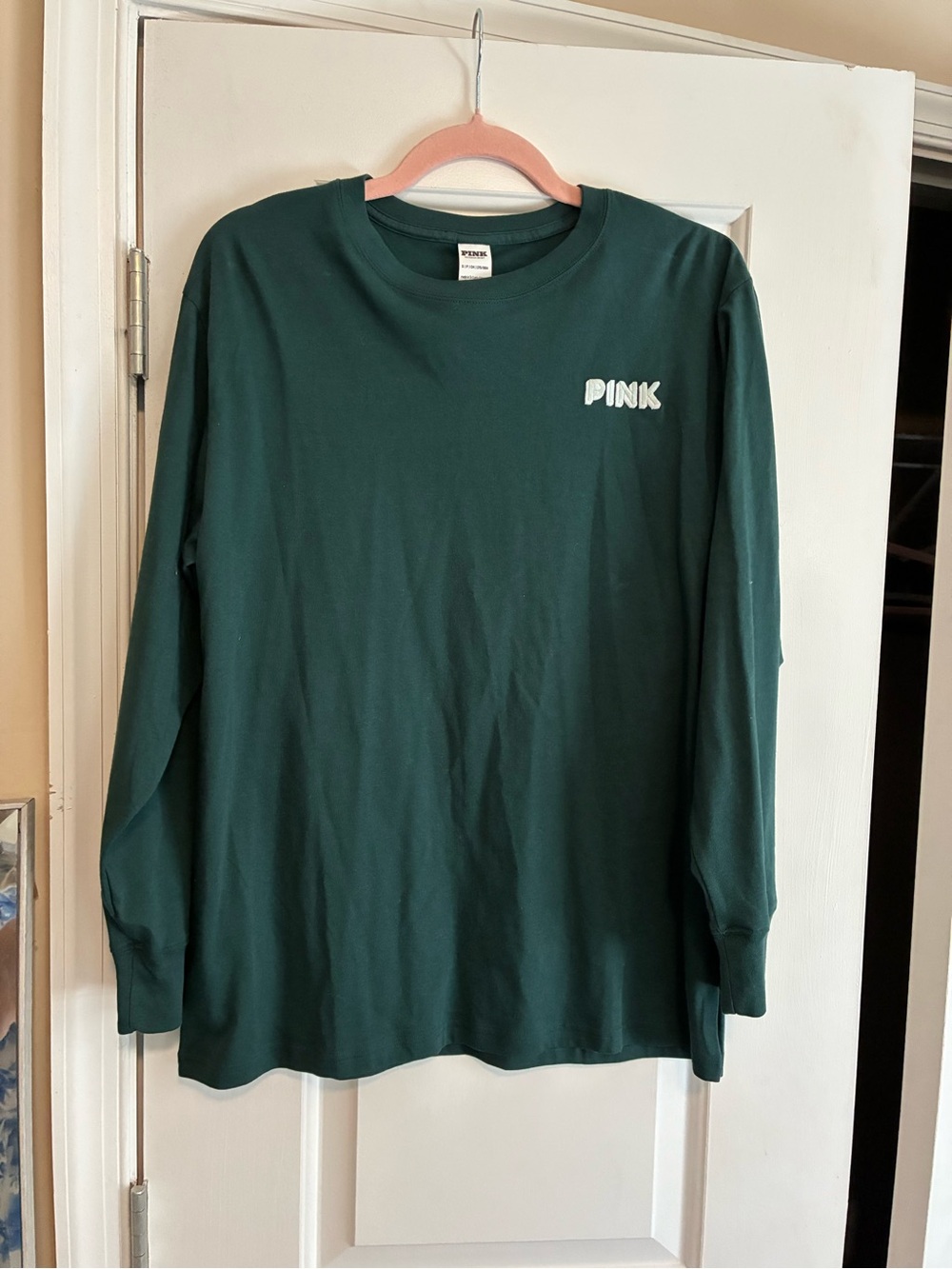 PINK Victoria's Secret Forest Green Long Sleeve Tee